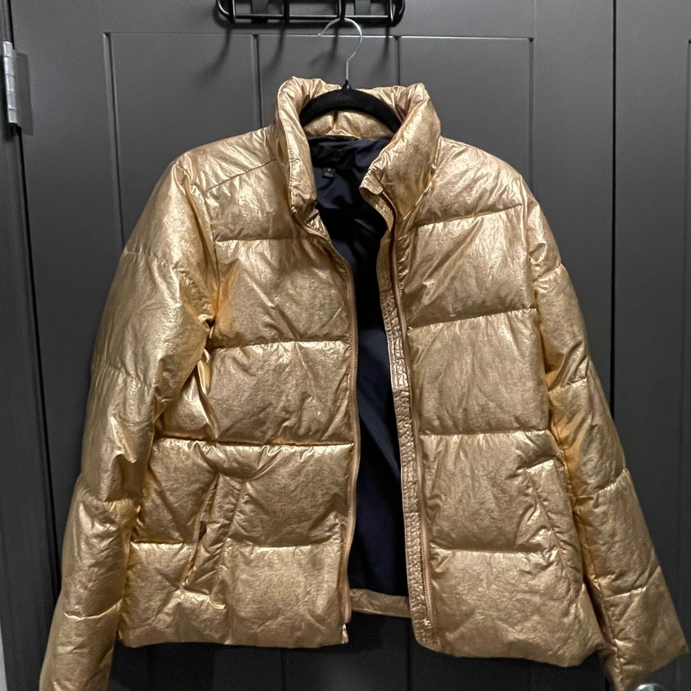 Jcrew golden color down jacket.